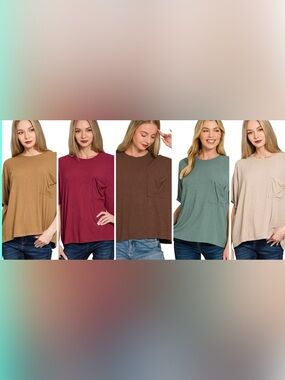 FW6-OVERSIZED RIBBED ROUND NECK SHORT SLEEVE TEE